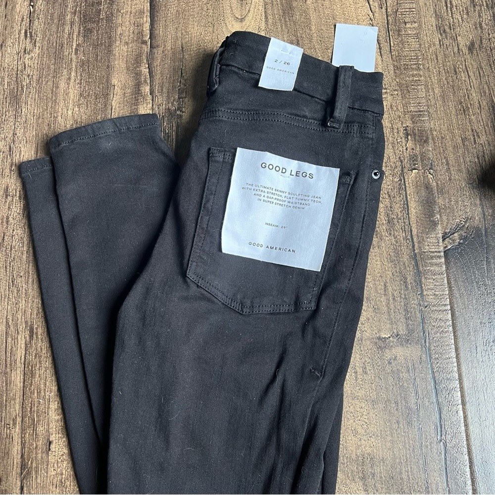 Good American Black Skinny Jeans Good Legs - size 26/2